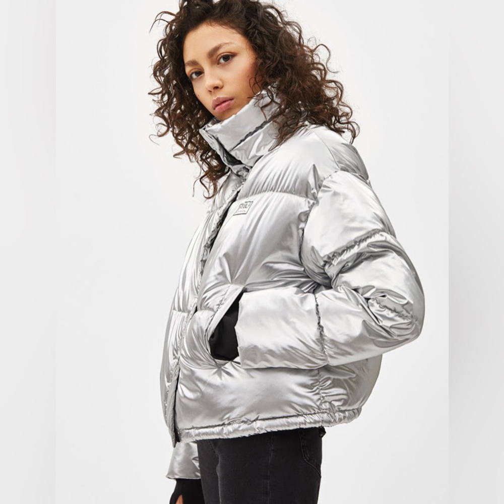Silver Puffer Jacket - image 2